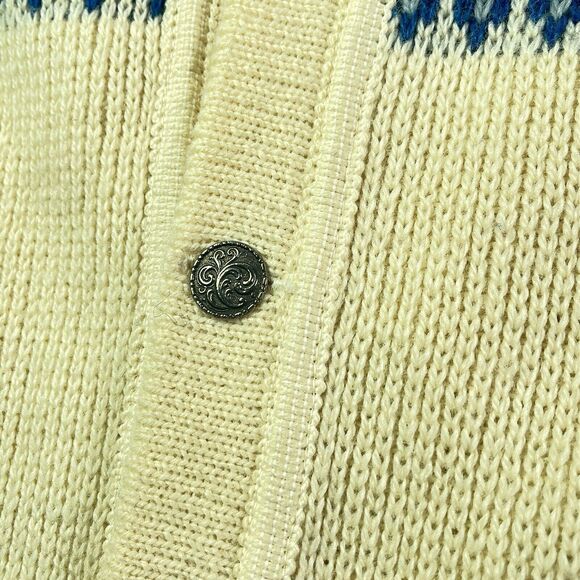 Nordstrikk Cardigan Sweater Mens Large Fair Isle Nordic Knit Wool Norway Vintage - Picture 2 of 7